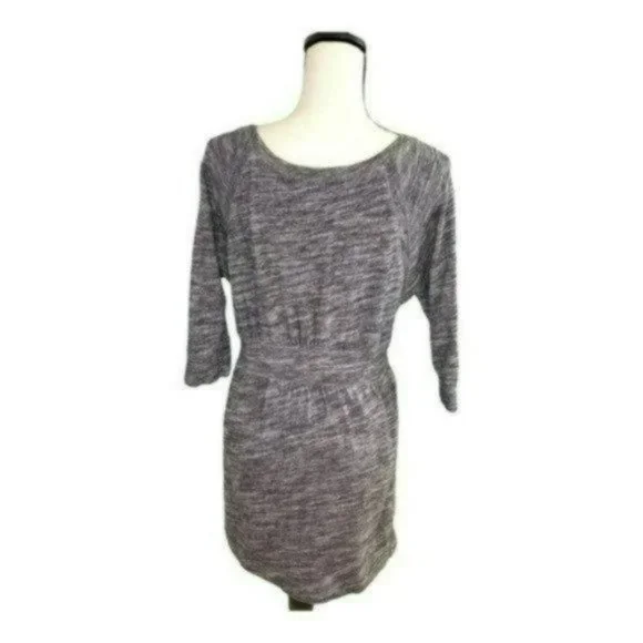 Juicy Couture Gray 3/4 Sleeves Drawstring Waist Cotton Slip On Dress Size M - Picture 4 of 11